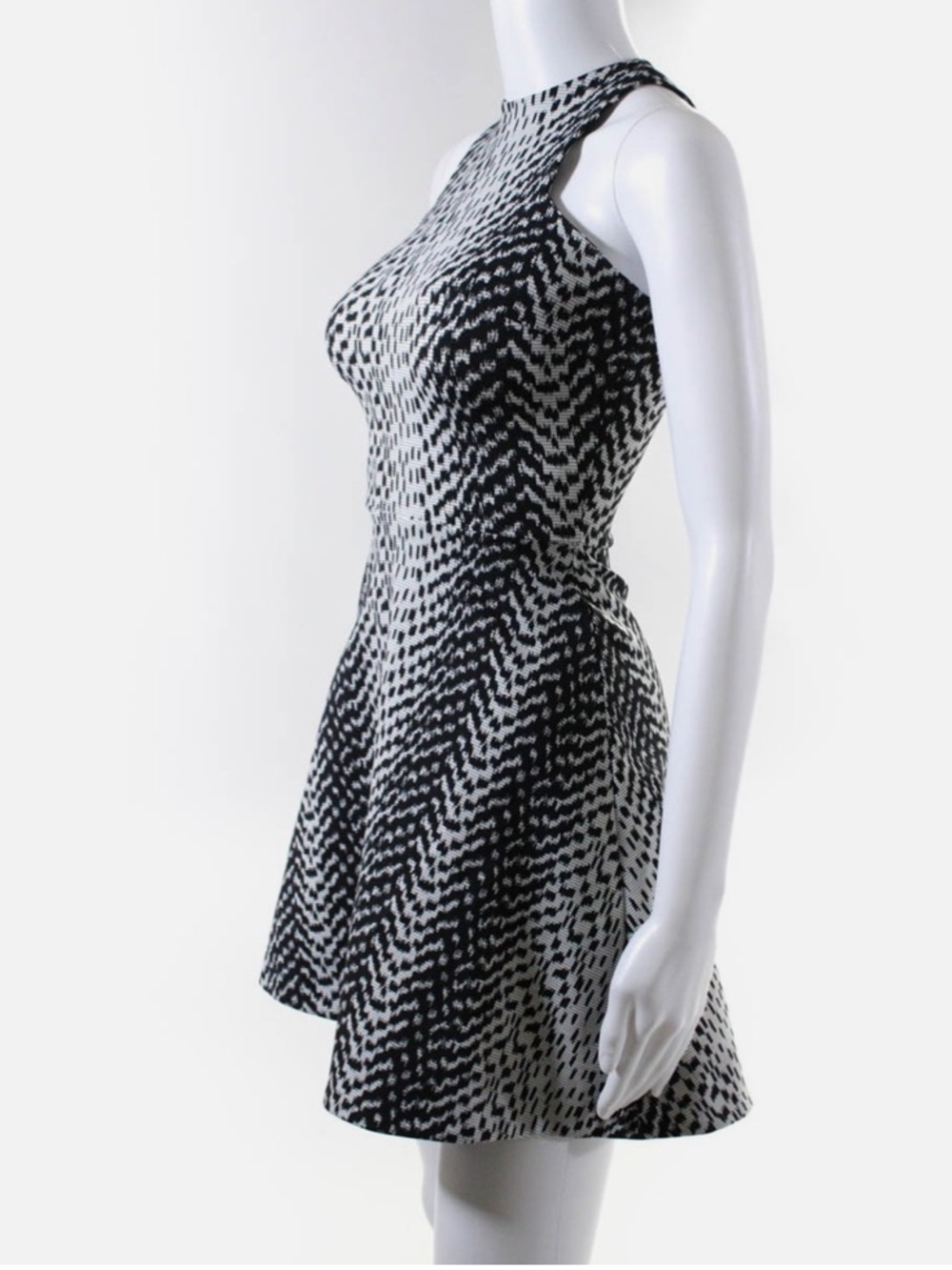 Elizabeth and James Black and White animal print Patterned dress